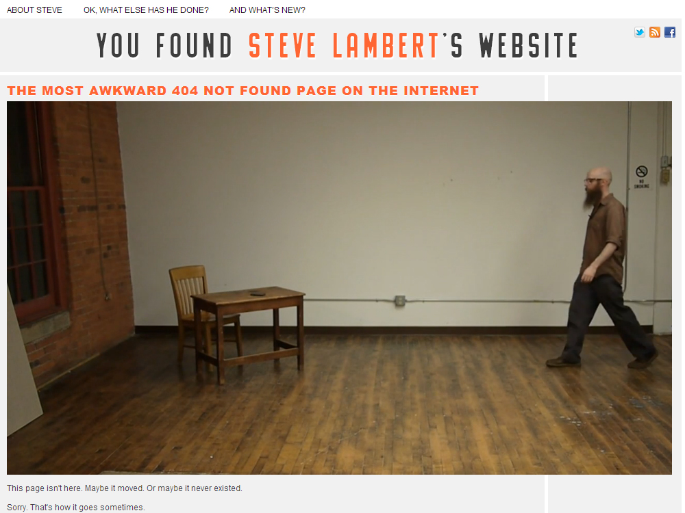 Awkward 404 form visitsteve.com